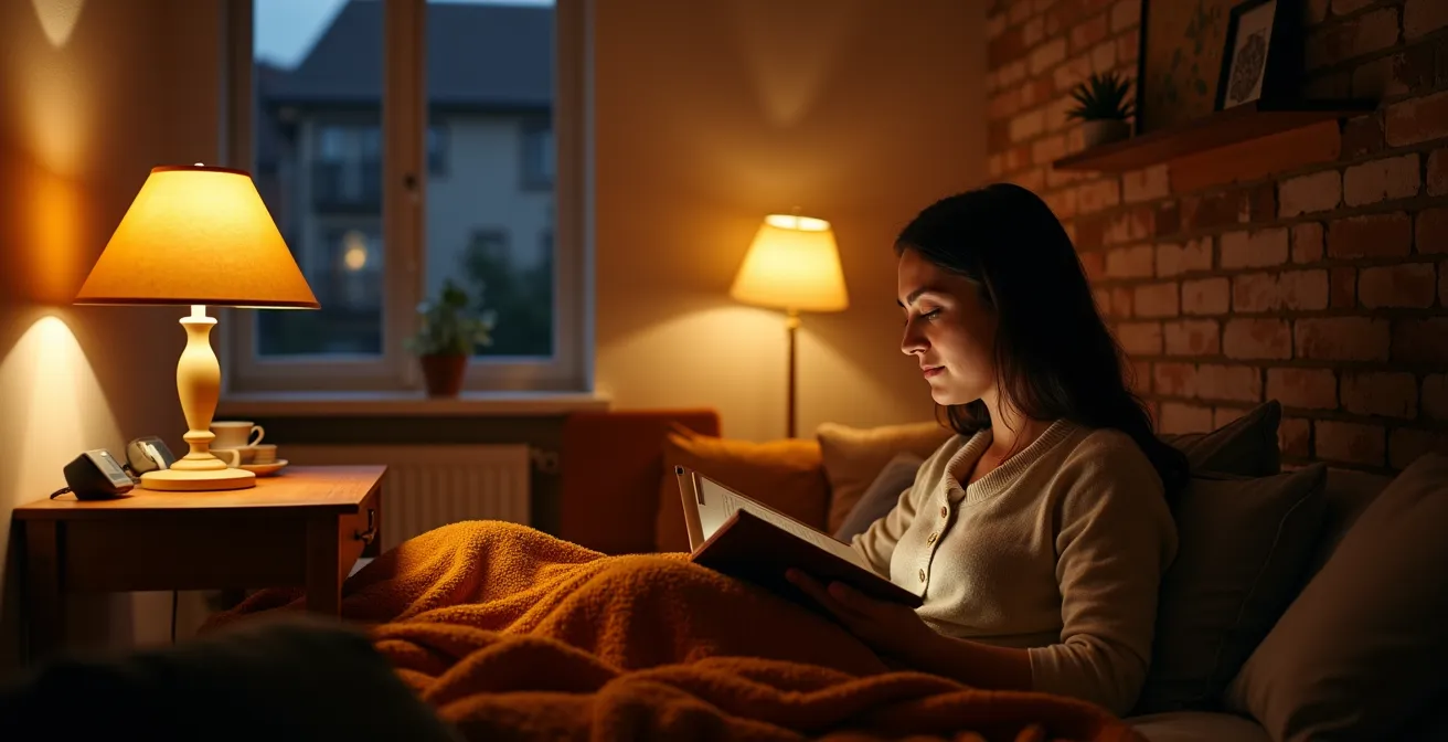 Gemütliche Altbauwohnung mit warmen Lichtinseln und Farbakzenten