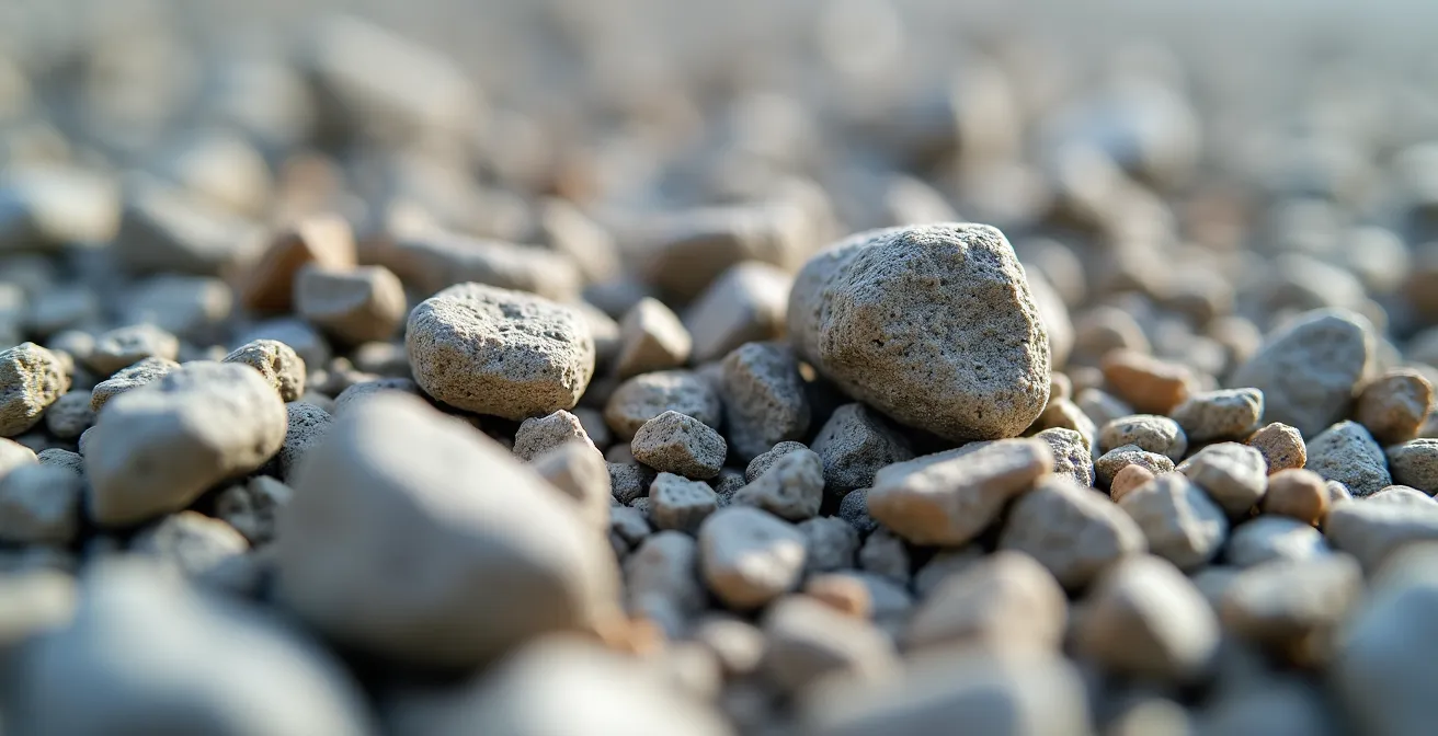 Mikrostruktur-Vergleich von Recyclingbeton und herkömmlichem Beton, der die ähnliche Zusammensetzung der Gesteinskörnung zeigt.