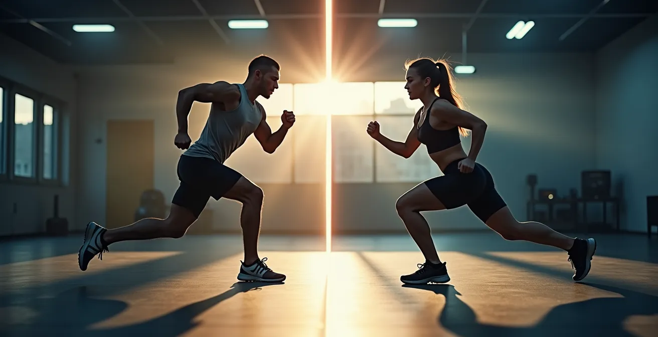 Visueller Vergleich zwischen HIIT und moderatem Training für Senioren