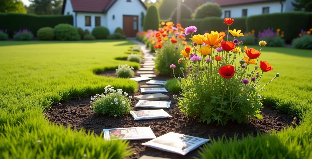 Schrittweise Umwandlung von Rasenfläche in naturnahe Wildblumeninseln