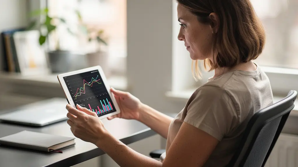 Immobilienanalyse Preisentwicklung auf Tablet-Bildschirm